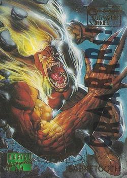 1995 Fleer Marvel Masterpieces - E-Motion Signature Series #85 Sabretooth Front