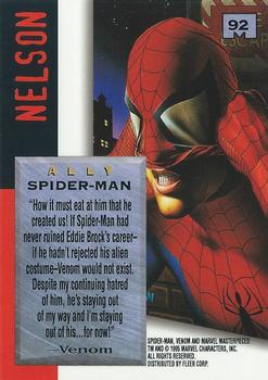 1995 Fleer Marvel Masterpieces - E-Motion Signature Series #92 Spider-Man Back