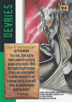 1995 Fleer Marvel Masterpieces - E-Motion Signature Series #94 Storm Back