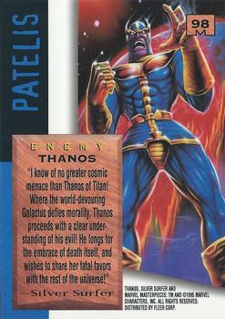 1995 Fleer Marvel Masterpieces - E-Motion Signature Series #98 Thanos Back