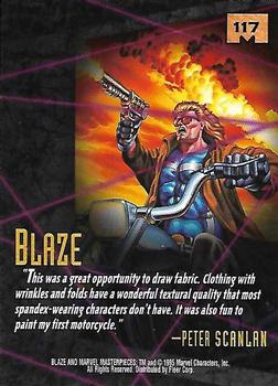 1995 Fleer Marvel Masterpieces - E-Motion Signature Series #117 Blaze Back