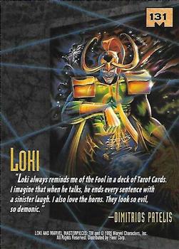 1995 Fleer Marvel Masterpieces - E-Motion Signature Series #131 Loki Back