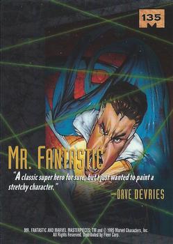 1995 Fleer Marvel Masterpieces - E-Motion Signature Series #135 Mr. Fantastic Back