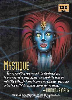 1995 Fleer Marvel Masterpieces - E-Motion Signature Series #136 Mystique Back