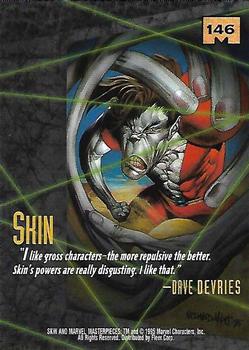1995 Fleer Marvel Masterpieces - E-Motion Signature Series #146 Skin Back