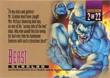 1995 Fleer Marvel Masterpieces - Canvas #2 Beast Back