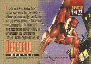 1995 Fleer Marvel Masterpieces - Canvas #5 Daredevil Back