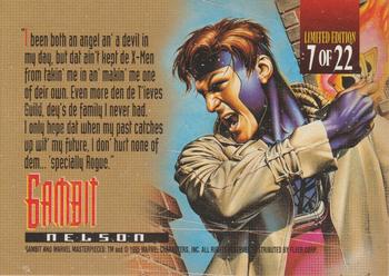 1995 Fleer Marvel Masterpieces - Canvas #7 Gambit Back