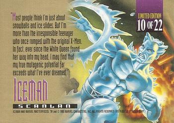 1995 Fleer Marvel Masterpieces - Canvas #10 Iceman Back