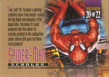 1995 Fleer Marvel Masterpieces - Canvas #20 Spider-Man Back