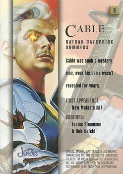 1996 Fleer/SkyBox Marvel Masterpieces #6 Cable Back