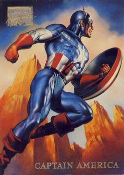 1996 Fleer/SkyBox Marvel Masterpieces #7 Captain America Front