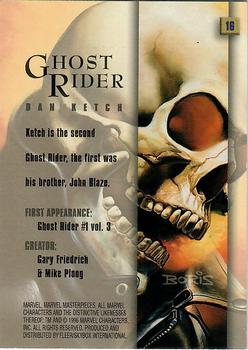 1996 Fleer/SkyBox Marvel Masterpieces #16 Ghost Rider Back