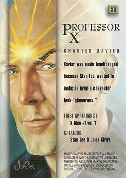 1996 Fleer/SkyBox Marvel Masterpieces #33 Professor X Back