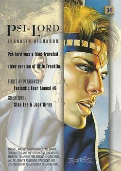 1996 Fleer/SkyBox Marvel Masterpieces #34 Psi-Lord Back