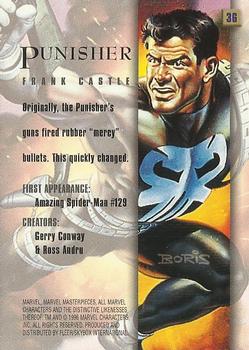 1996 Fleer/SkyBox Marvel Masterpieces #36 Punisher Back