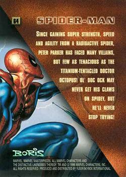 1996 Fleer/SkyBox Marvel Masterpieces #64 Spider-Man Back