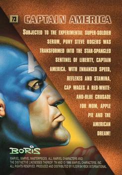 1996 Fleer/SkyBox Marvel Masterpieces #73 Captain America Back