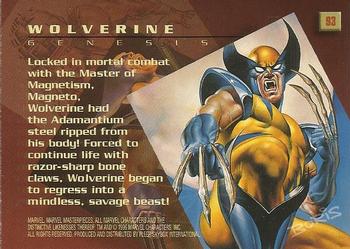 1996 Fleer/SkyBox Marvel Masterpieces #93 Wolverine Back