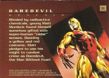 1996 Fleer/SkyBox Marvel Masterpieces #94 Daredevil Back