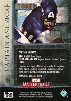 2007 SkyBox Marvel Masterpieces #16 Captain America Back