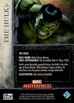 2007 SkyBox Marvel Masterpieces #37 The Hulk Back