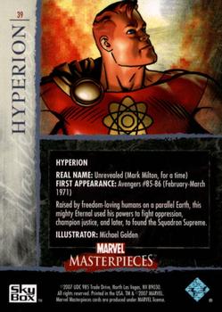 2007 SkyBox Marvel Masterpieces #39 Hyperion Back