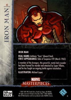 2007 SkyBox Marvel Masterpieces #43 Iron Man Back