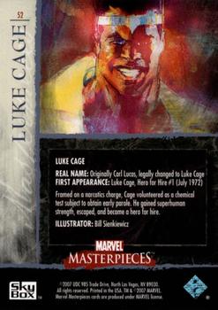 2007 SkyBox Marvel Masterpieces #52 Luke Cage Back