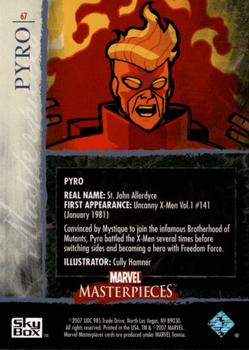 2007 SkyBox Marvel Masterpieces #67 Pyro Back