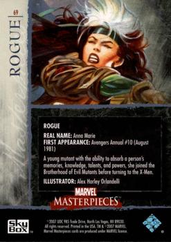 2007 SkyBox Marvel Masterpieces #69 Rogue Back