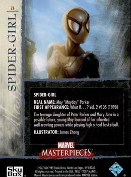2007 SkyBox Marvel Masterpieces #78 Spider-Girl Back