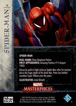 2007 SkyBox Marvel Masterpieces #79 Spider-Man Back
