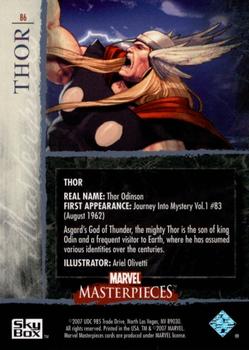 2007 SkyBox Marvel Masterpieces #86 Thor Back