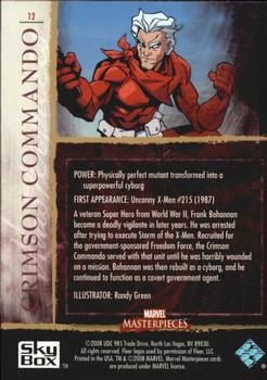 2008 Upper Deck Marvel Masterpieces Set 2 #12 Crimson Commando Back
