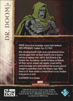 2008 Upper Deck Marvel Masterpieces Set 2 #18 Dr. Doom Back
