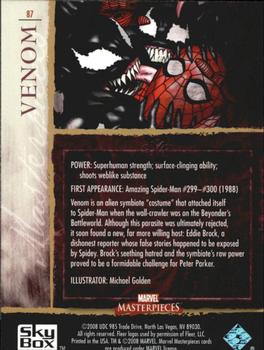 2008 Upper Deck Marvel Masterpieces Set 2 #87 Venom Back