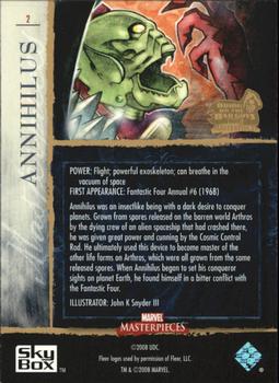 2008 Upper Deck Marvel Masterpieces 3 #2 Annihilus Back