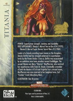 2008 Upper Deck Marvel Masterpieces 3 #42 Titania Back