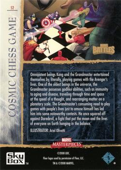 2008 Upper Deck Marvel Masterpieces 3 #52 Cosmic Chess Game Back