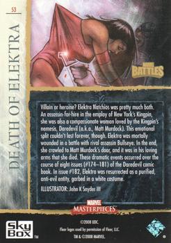 2008 Upper Deck Marvel Masterpieces 3 #53 Death of Elektra Back