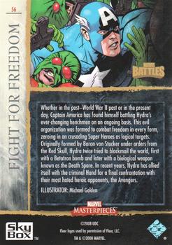 2008 Upper Deck Marvel Masterpieces 3 #56 Fight for Freedom Back