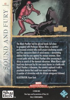 2008 Upper Deck Marvel Masterpieces 3 #65 Sound and Fury Back