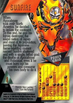 1995 Metal Marvel #8 Sunfire Back
