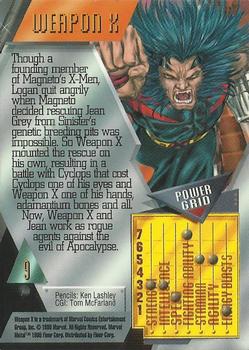 1995 Metal Marvel #9 Weapon X Back