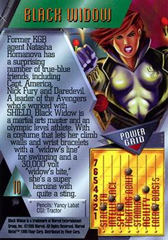 1995 Metal Marvel #10 Black Widow Back