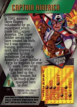 1995 Metal Marvel #11 Captain America Back