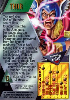 1995 Metal Marvel #13 Thor Back