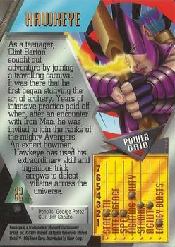 1995 Metal Marvel #22 Hawkeye Back