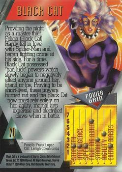 1995 Metal Marvel #70 Black Cat Back